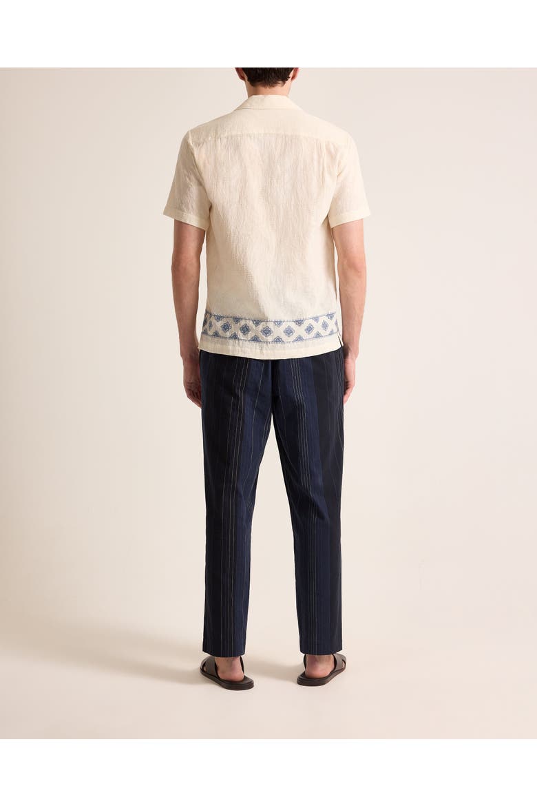 Maitan Embroidery Relaxed Fit Carnival Embroidery Shirt, Alternate, color, White Sand/Nightfall Blue