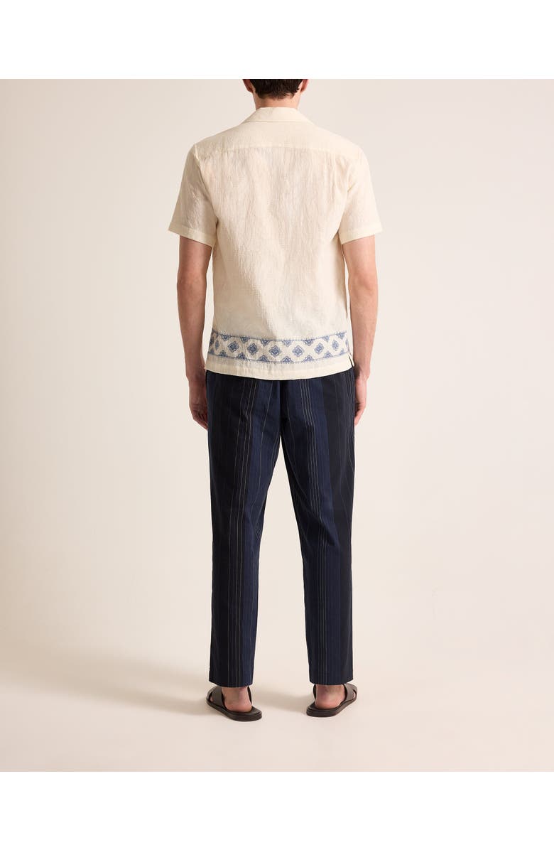 Orlebar Brown Maitan Embroidery Relaxed Fit Carnival Embroidery Shirt, Alternate, color, White Sand/Nightfall Blue