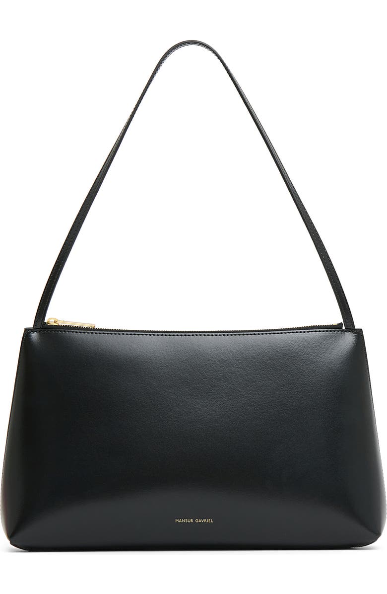 Mansur Gavriel Large Gaia Leather Shoulder Bag, Main, color, Black/ Flamma