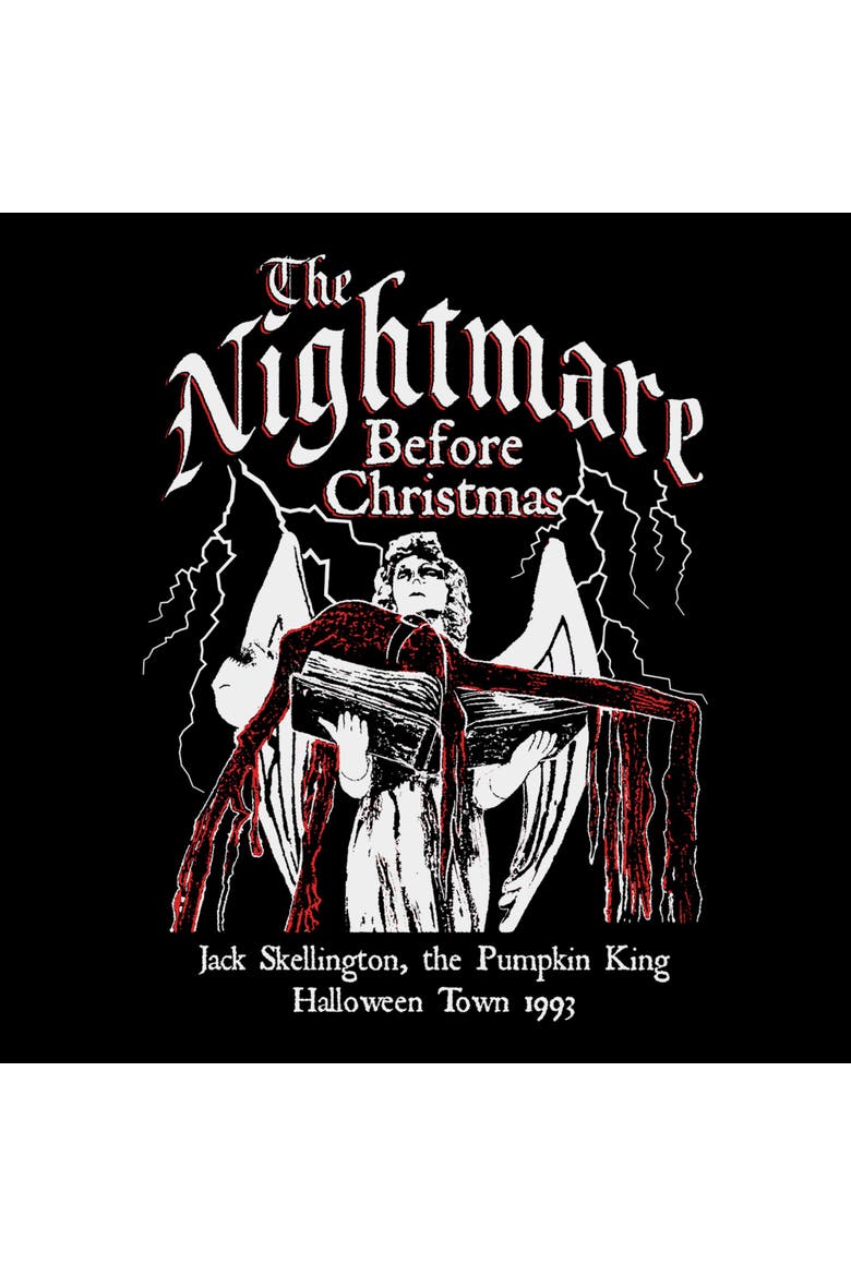 Mens The Nightmare Before Christmas Jack Skellington Halloween Town 1993 Sweatshirt, Alternate, color, Black