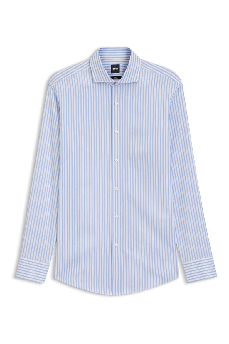 Hank Slim Fit Stripe Stretch Cotton Dress Shirt, Alternate, color, LIGHT/ PASTEL BLUE