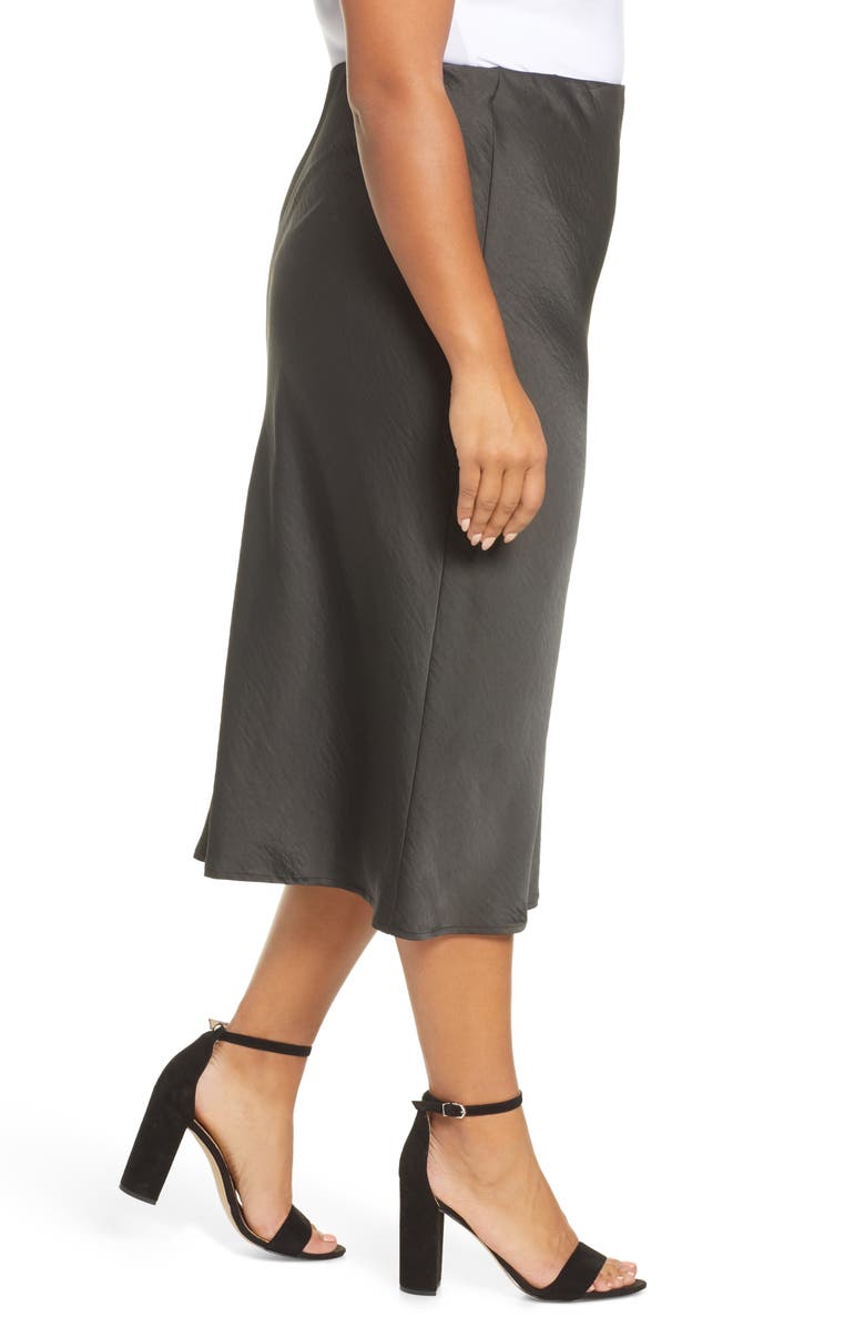 Bobeau Lyndon Satin Bias Skirt, Alternate, color, 