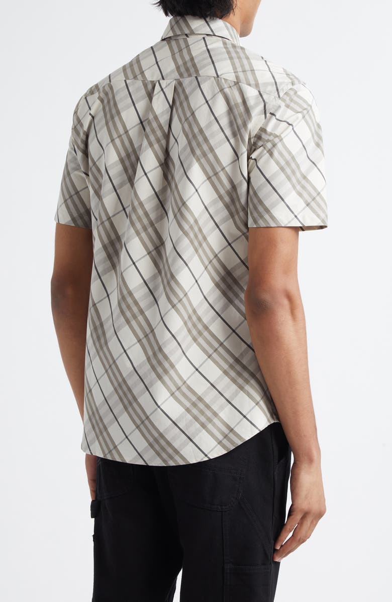 Burberry Check Short Sleeve Cotton Poplin Button-Up Shirt, Alternate, color, Cotton Ip Check