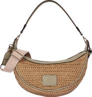 Tommy Bahama Logo Debossed Raffia Shoulder Bag