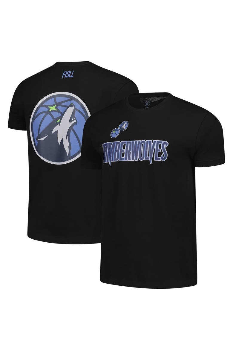 Unisex FISLL Black Minnesota Timberwolves Oversize Logo T-Shirt, Alternate, color, Black