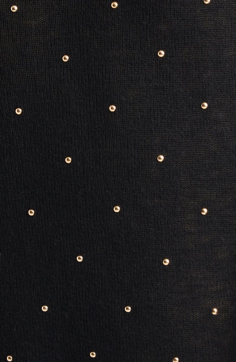 Rabanne Studded Wool Sweater, Alternate, color, Black