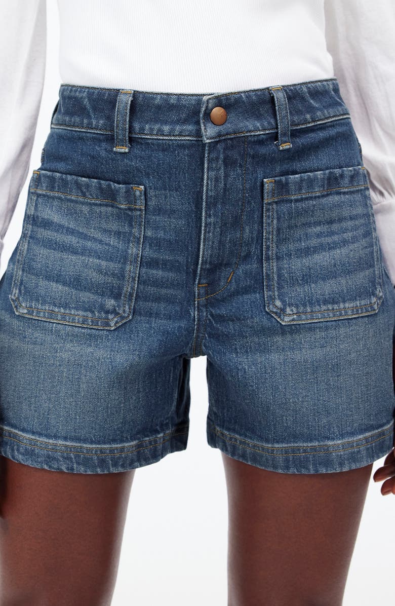 Madewell Emmett Patch Pocket Denim Shorts, Alternate, color, Meriwether Wash