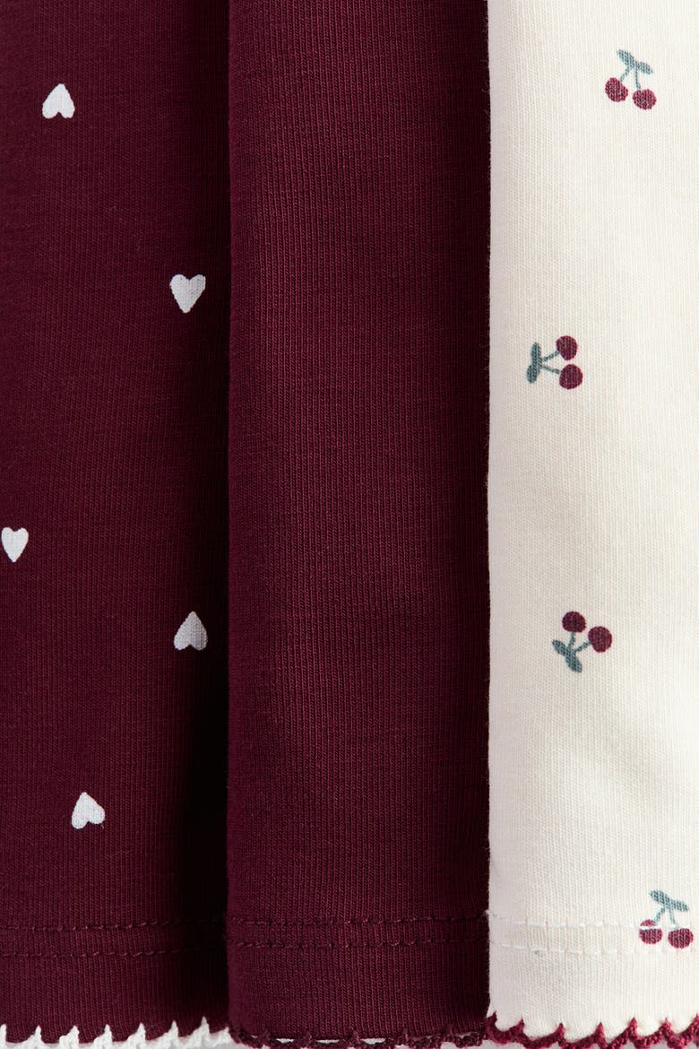 3-Pack Cotton Leggings, Alternate, color, Red/patterned