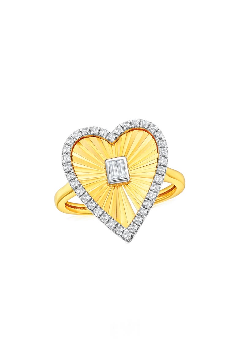 Cubic Zirconia Heart Ring, Main, color, TWO-TONE