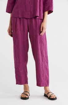 Organic Linen Cropped Lantern Pants