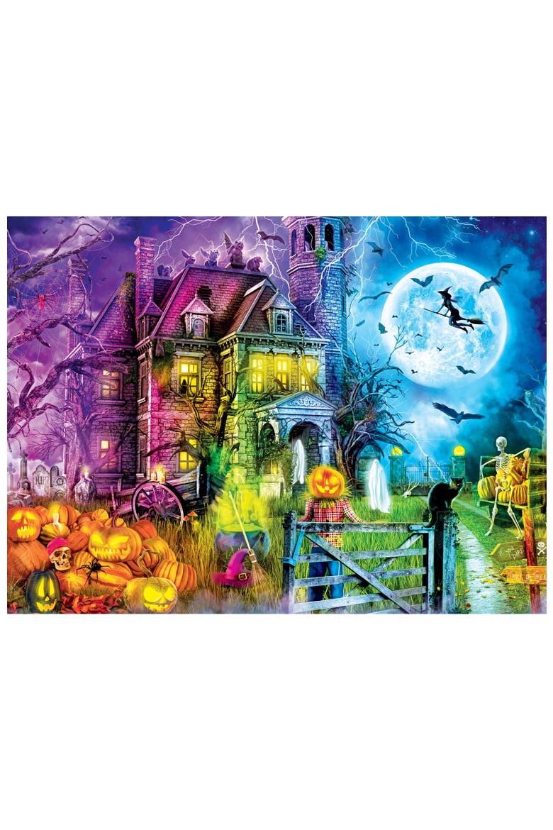 Spooky Night 100 Piece Glow Puzzle, Alternate, color, Multicolor