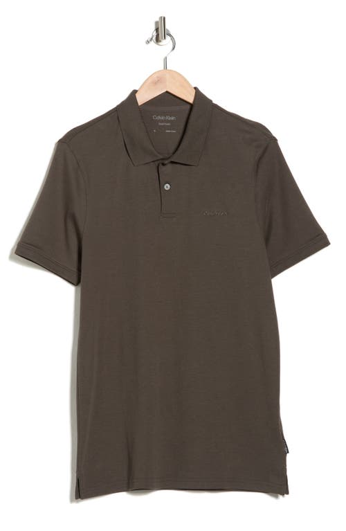 Calvin Klein Liquid Touch Interlock Cotton Polo In Gray