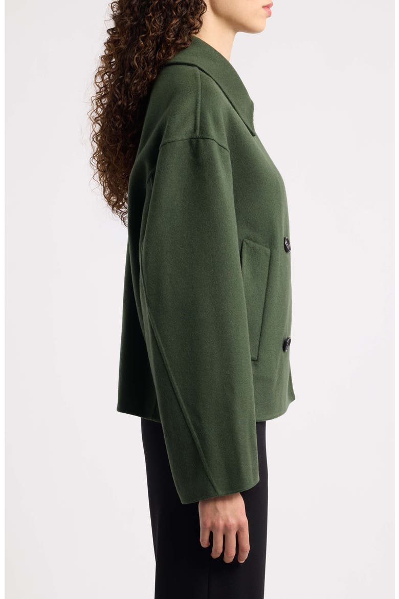 Double Breasted Wool Blend Peacoat, Alternate, color, IVY MELANGE - 2VR