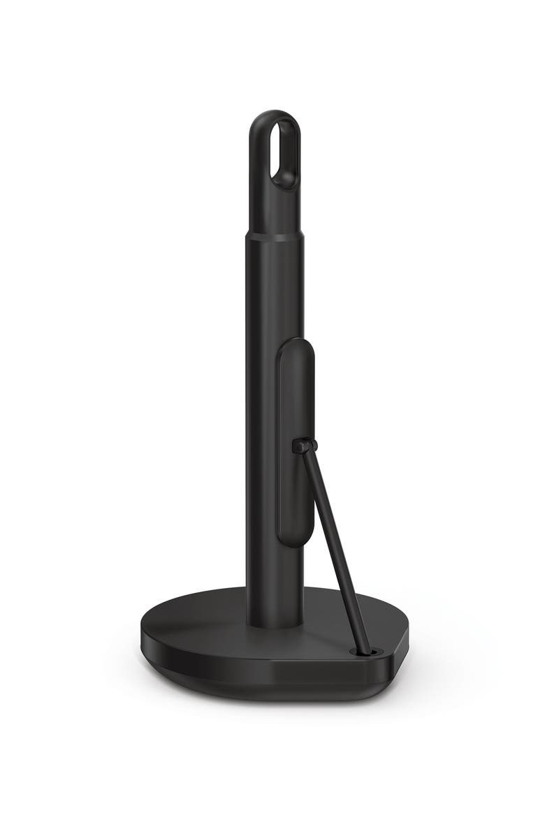 tension arm paper towel holder, Main, color, MATTE BLACK