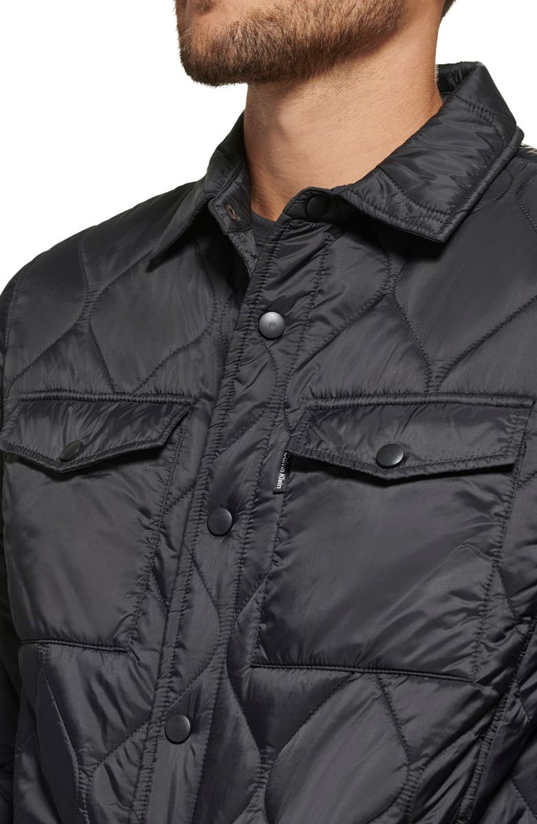Water Resistant Quilted Shirt Jacket