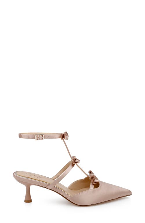 Jewel Badgley Mischka Elisabetta Ankle Strap Pointed Toe Kitten Heel Pump