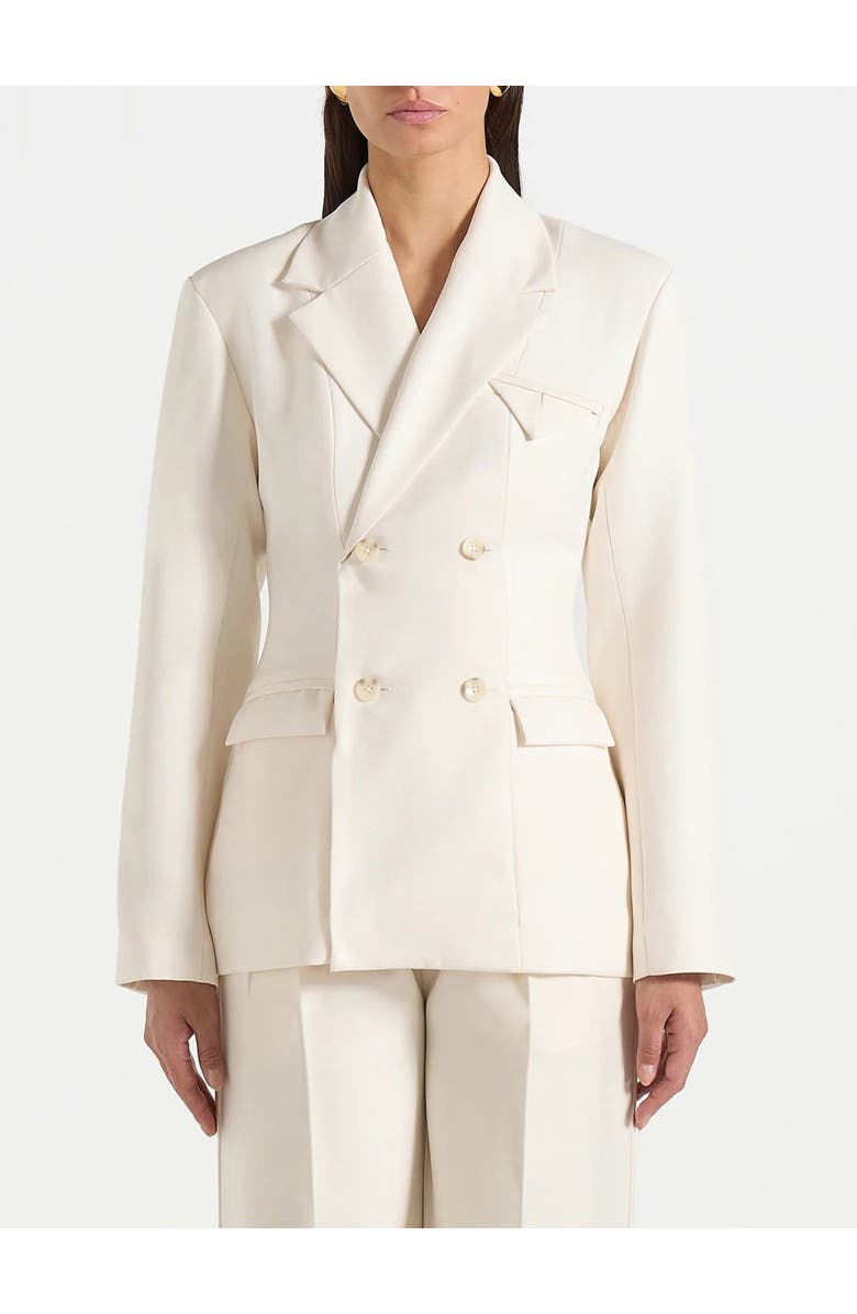Manière De Voir Maia Double Breasted Blazer, Main, color, Off White