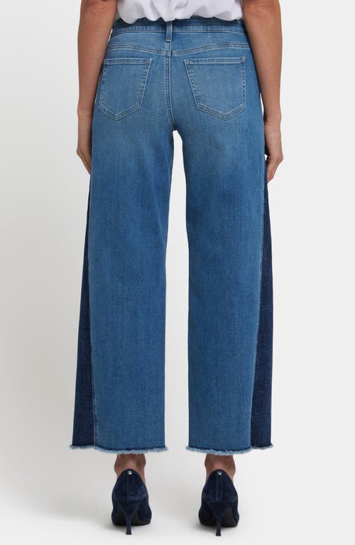 Nydj Contrast Teresa Wide Leg Jeans In Avenue Blue In Blue