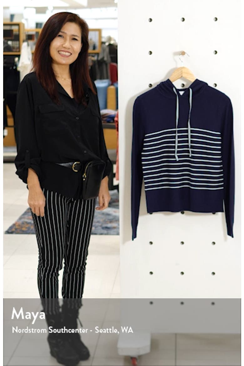 Nautical Stripe Cotton Blend Hooded Sweater video