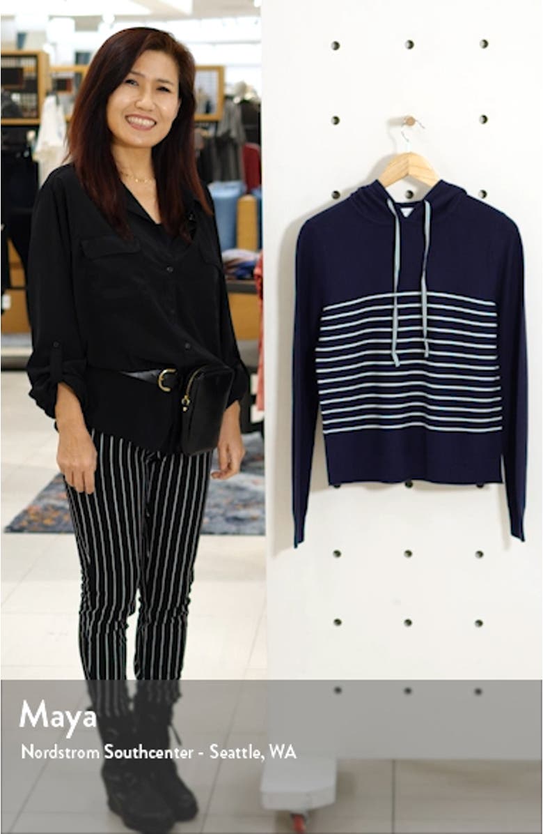 Nautical Stripe Cotton Blend Hooded Sweater, sales video thumbnail