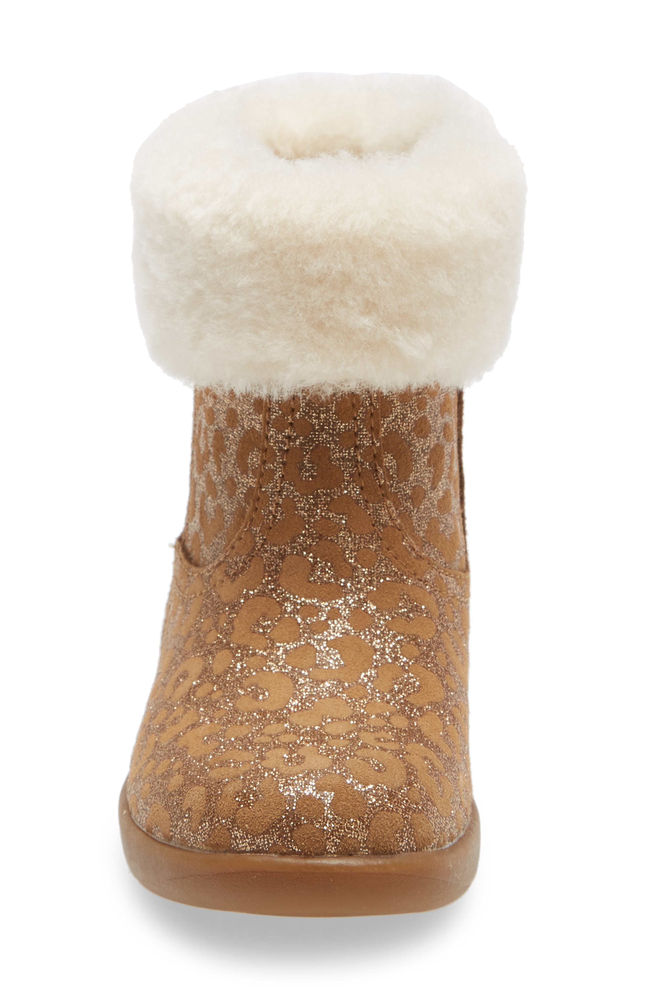 UGG<sup>®</sup> UGG Jorie II Glitter Leopard Genuine Shearling Boot, Alternate, color, 