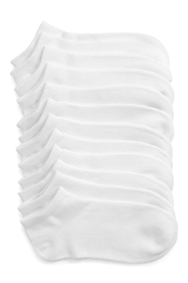 Kids' 6-Pack Low Cut Socks, Main, color, WHITE