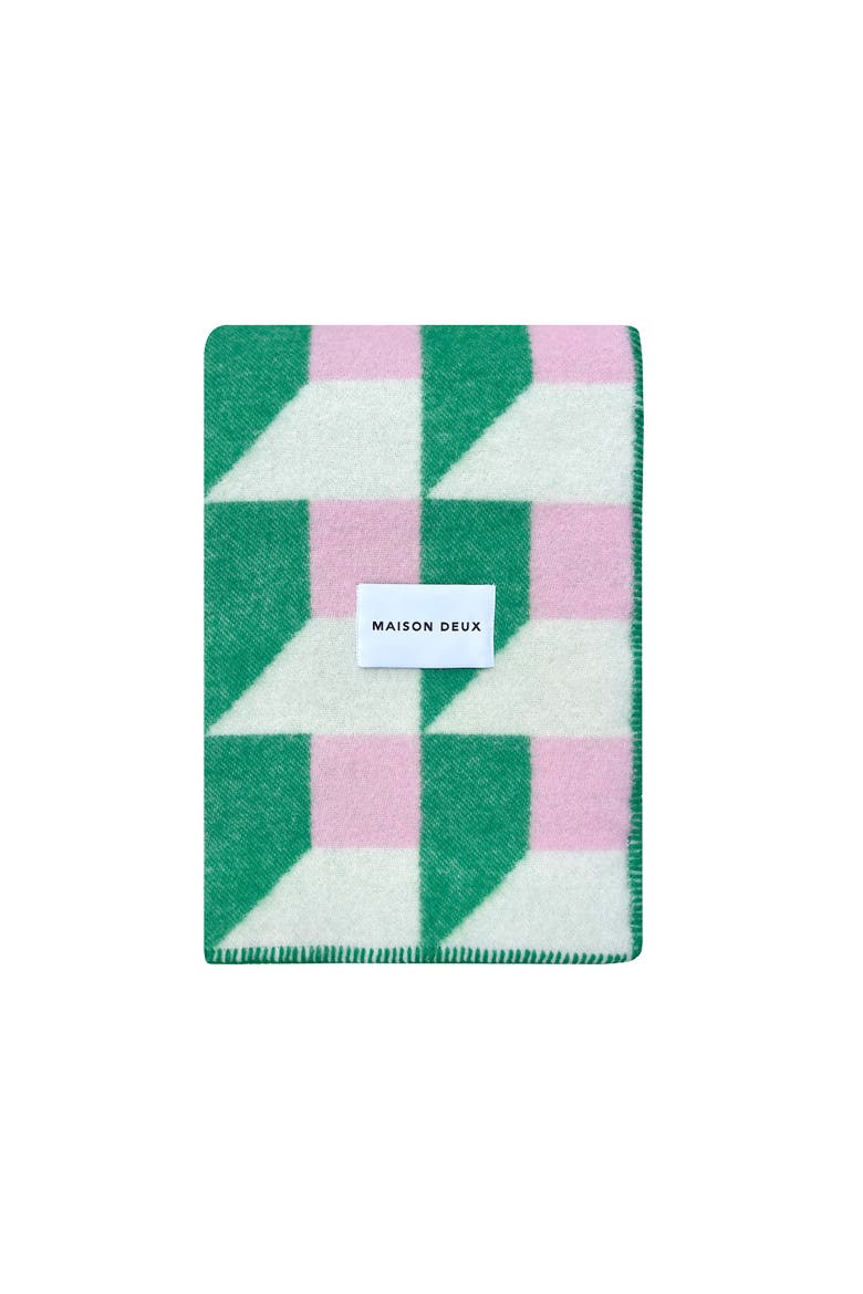 Cubics Blanket, Main, color, Dark Green