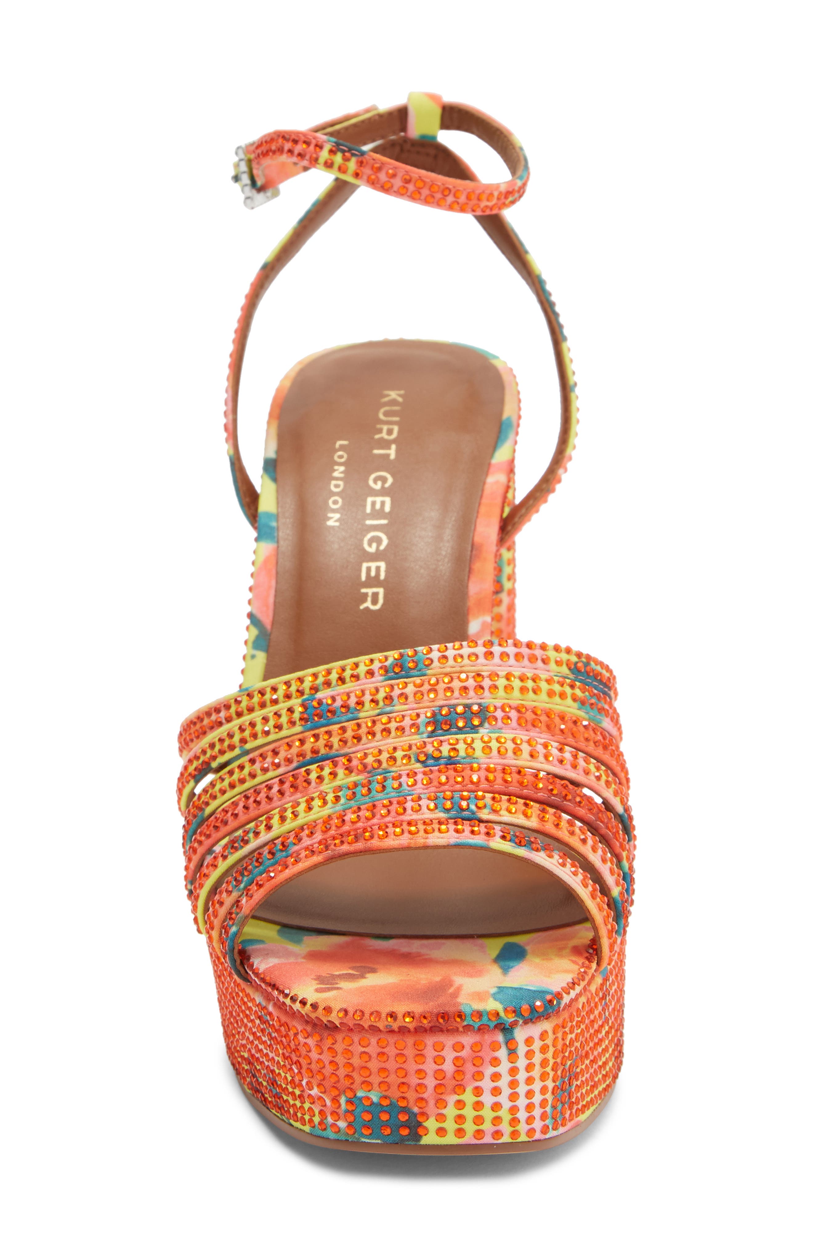 Kurt Geiger London Pierra Ankle Strap Platform Sandal, Alternate, color, Orange