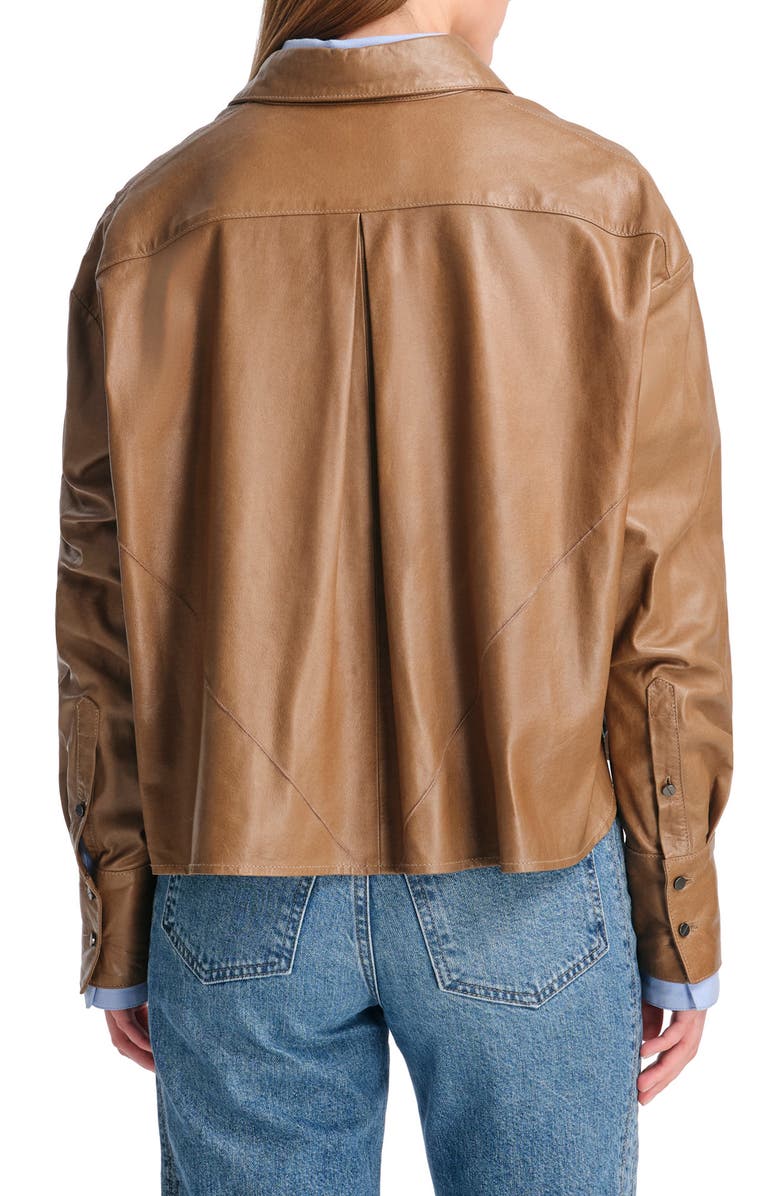 TWP Average Joe Relaxed Leather Button-Up Shirt, Alternate, color, 