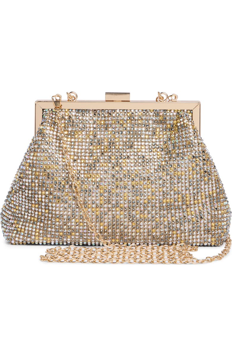 Jessica McClintock Sierra Rhinestone Embellished Chain Clutch, Alternate, color, Light Multi Metallic
