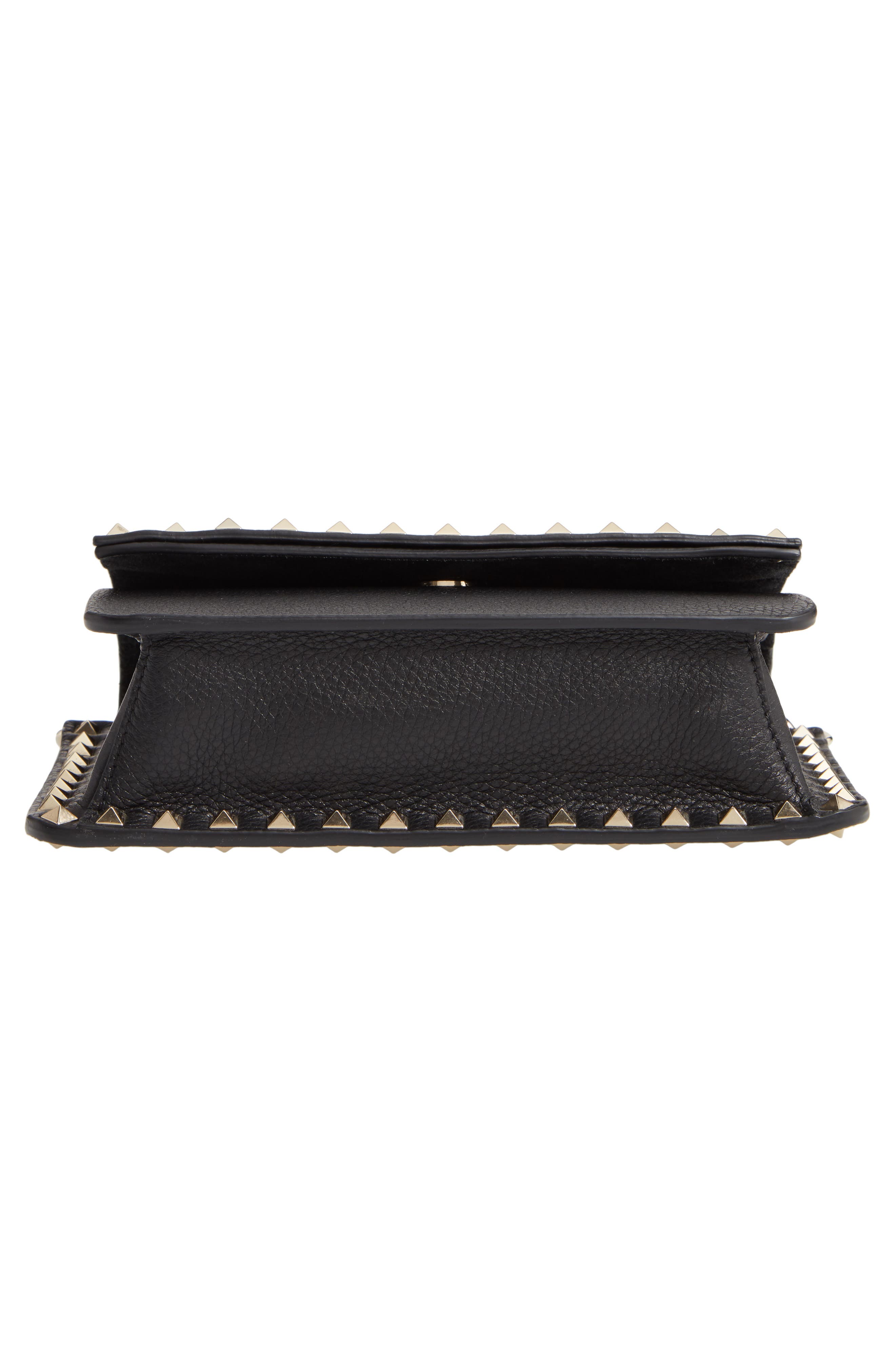 Small Rockstud Calfskin Leather Shoulder Bag, Alternate, color, NERO