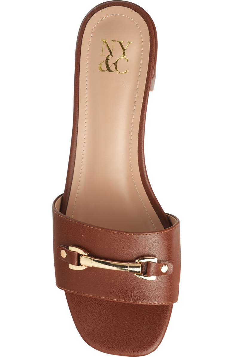 NEW YORK AND COMPANY Maxine Bit Slide Sandal, Alternate, color, Cognac/Brown