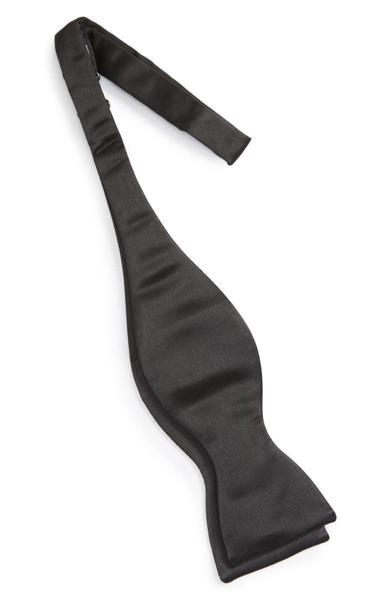 Eton Solid Silk Bow Tie, Alternate, color, Black