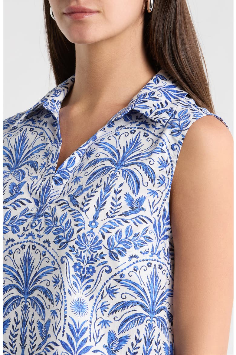 Romina Tropical Kirsa Sleeveless Shell Top, Alternate, color, BLUE-WHITE-MULTI