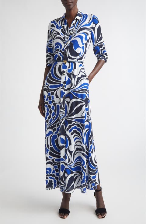 Midcentury Scroll Shirtdress