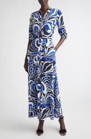 ST. JOHN Midcentury Scroll Shirtdress