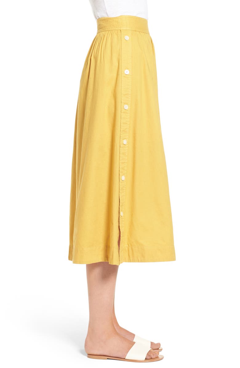Madewell Side Button Midi Skirt, Alternate, color, 