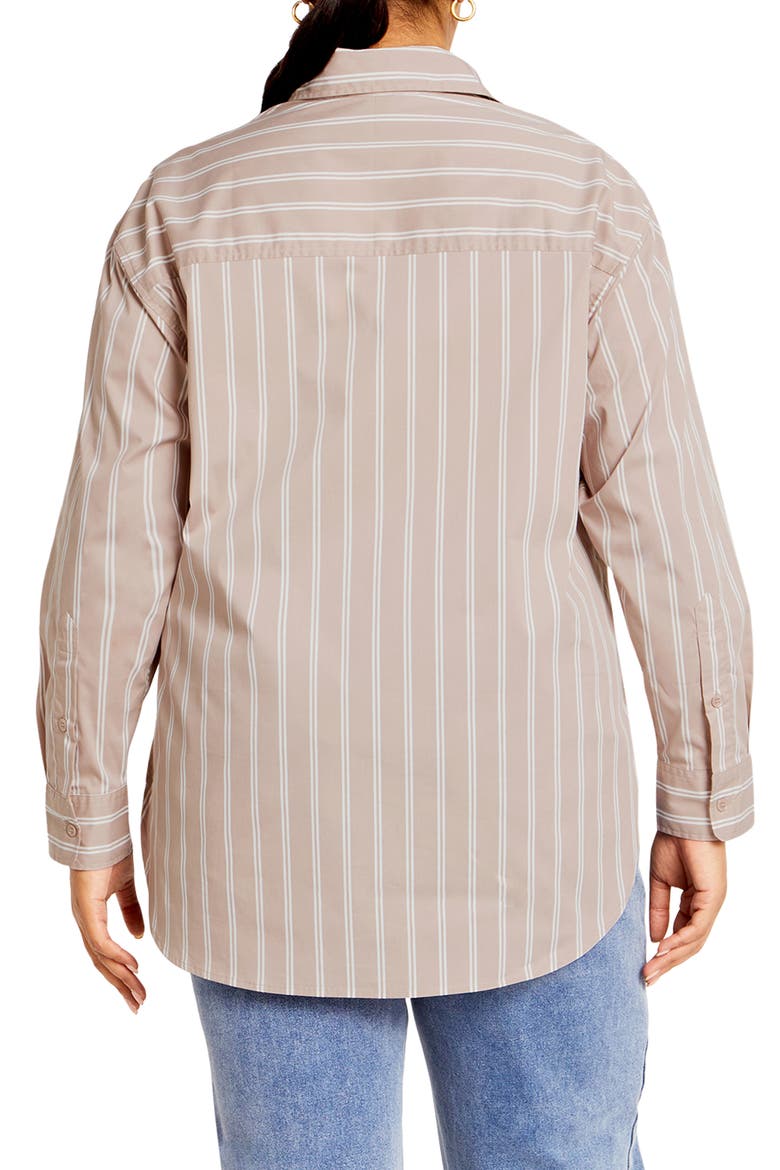 Celine Stripe Shirt, Alternate, color, TAUPE