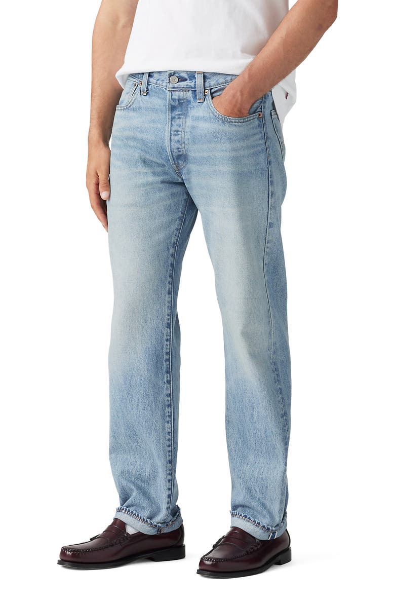 Levi's<sup>®</sup> 501<sup>®</sup> Original Straight Leg Selvedge Jeans, Main, color, Beautiful Disaster