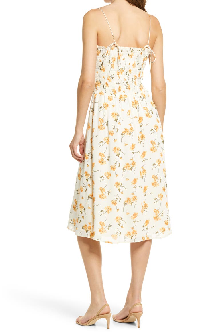 Sable Smocked Bodice Midi Dress, Alternate, color, LIMONADA