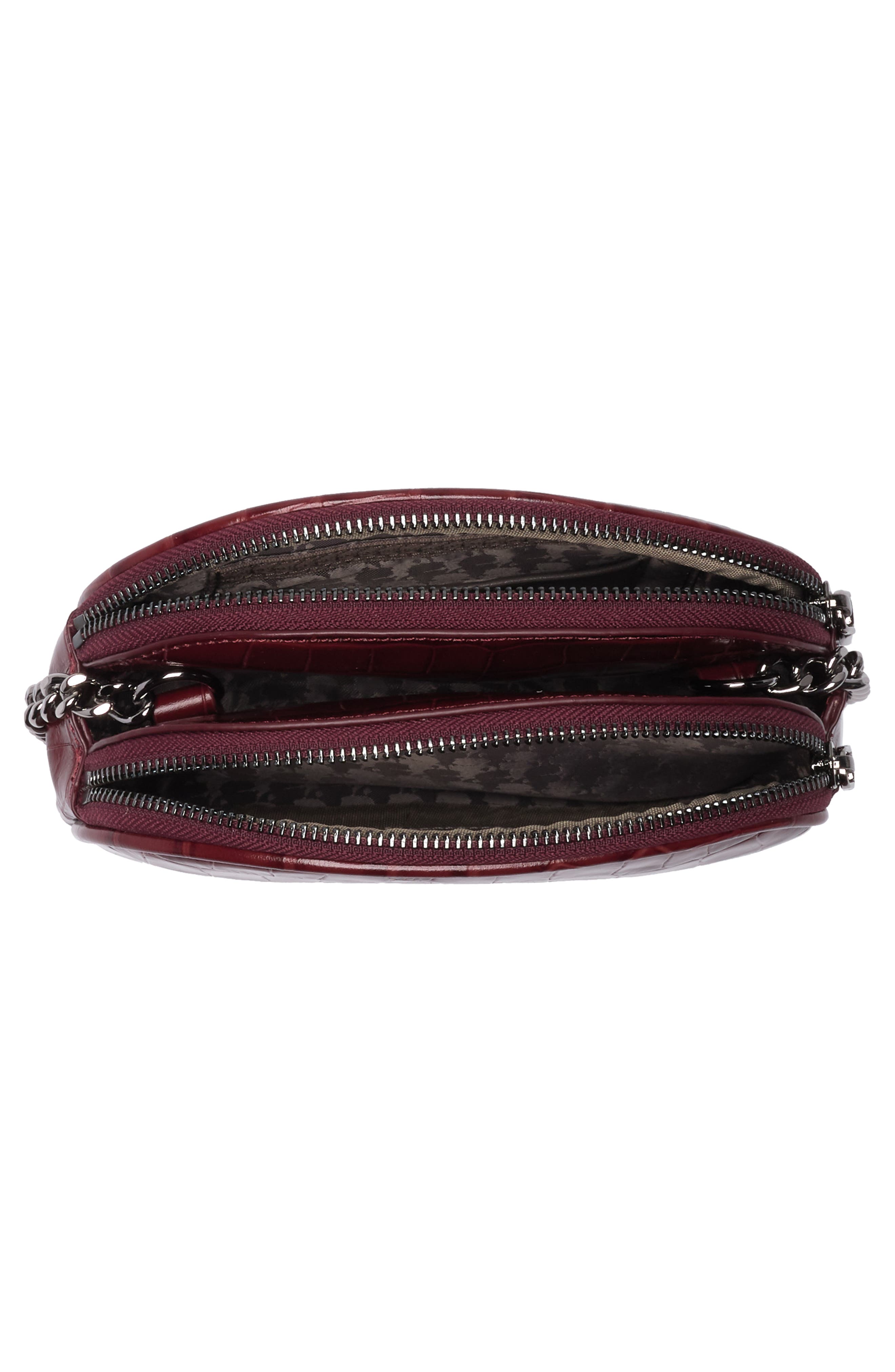 KARL LAGERFELD PARIS Croc Embossed Leather Crossbody Bag, Alternate, color, 