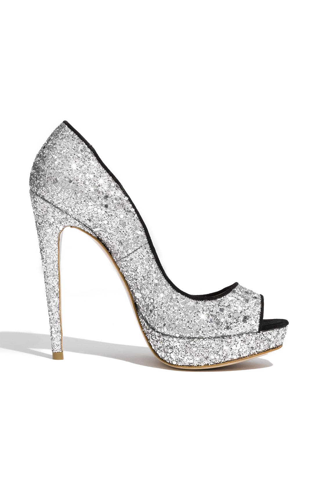 Miu Miu Glitter Open Toe Platform Pump, Alternate, color, 