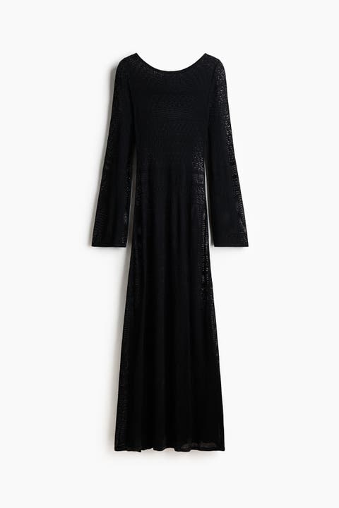 Pointelle-knit Maxi Dress