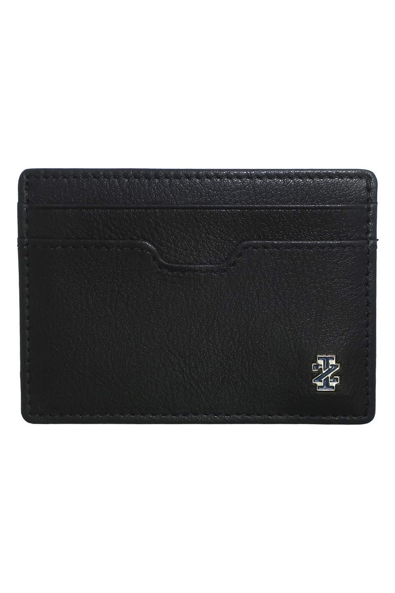 Genuine Leather ID Wallet with Epoxy Logo, Main, color, Black