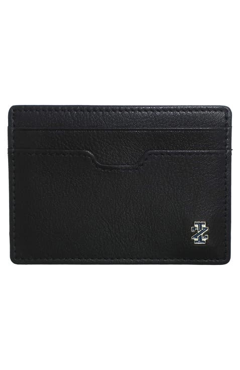 Genuine Leather ID Wallet with Epoxy Logo