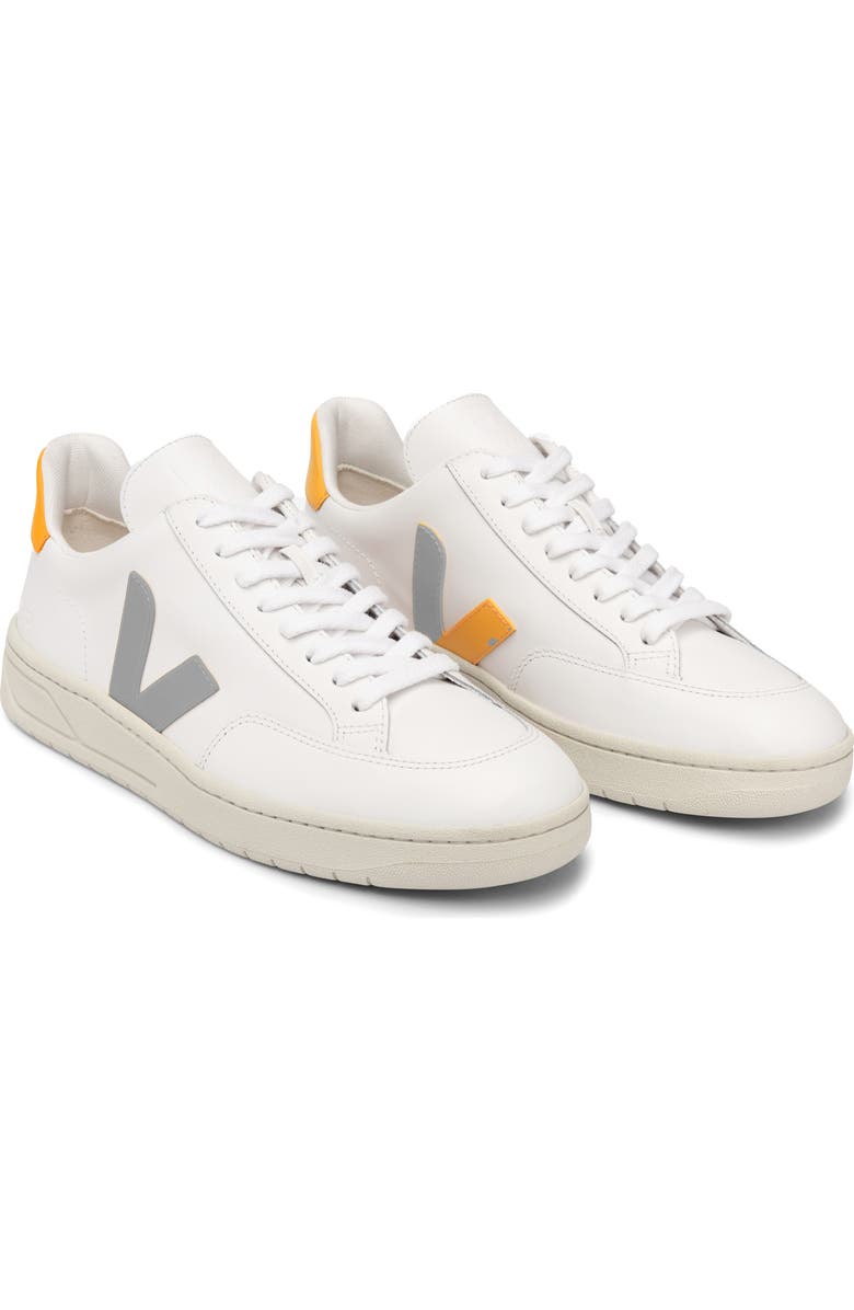 Veja <p>V-12 Leather Sneaker (Women)</p>, Main, color, Extra-White Ouro