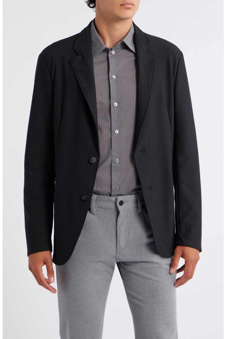 Rice Stitch Sport Coat, Main, color, BLACK