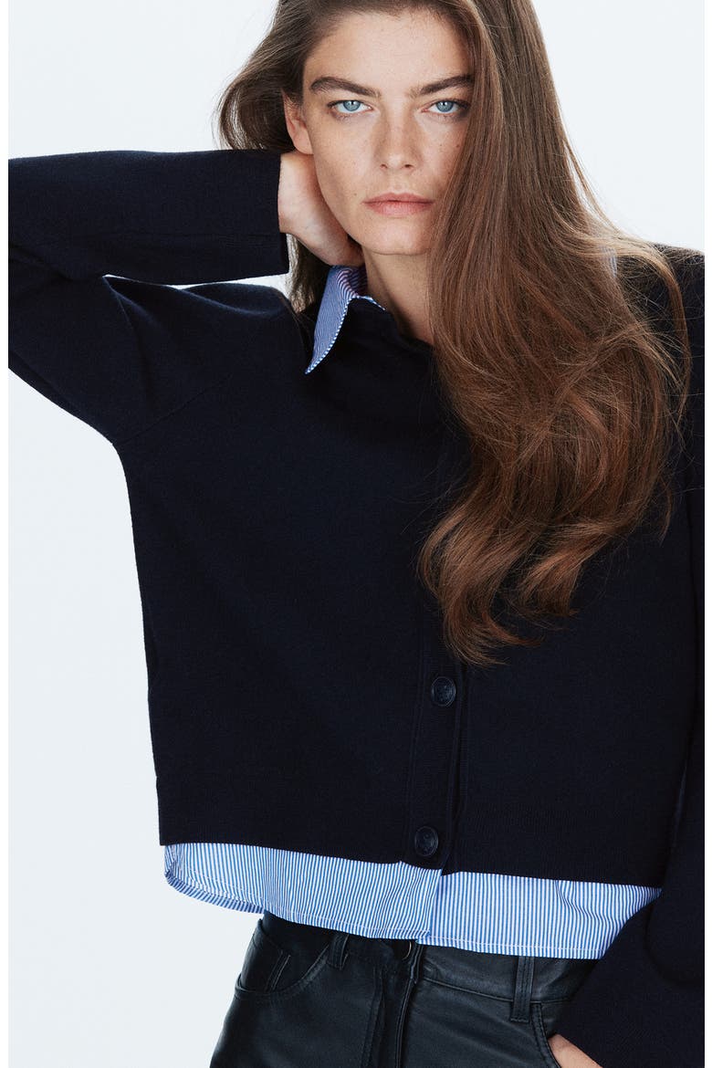 Marzo Contrast Trim Jacket, Alternate, color, NAVY