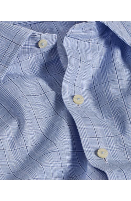 David Donahue Plaid Pima Cotton Dobby Dress Shirt In Sky
