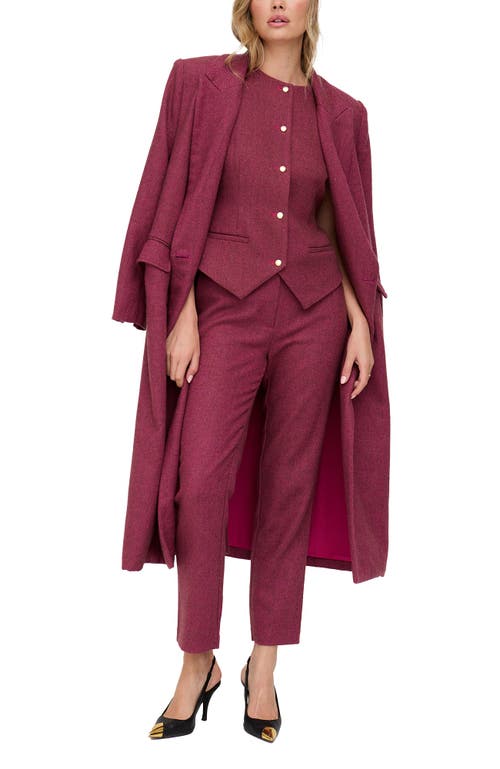 Lily And Lionel London Jakki Tailored Herringbone Print Coat In Pink